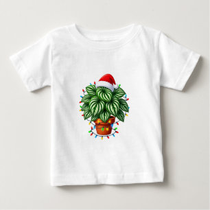 Christmas Watermelon Peperomia Argyreia Holiday Baby T-Shirt