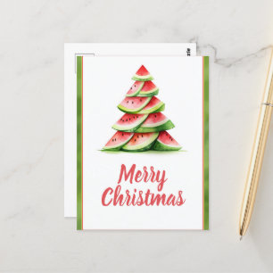 Christmas Watermelon Tree Postcard