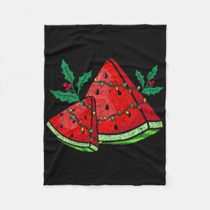 Christmas Watermelon Tropical Summer Christmas In Fleece Blanket