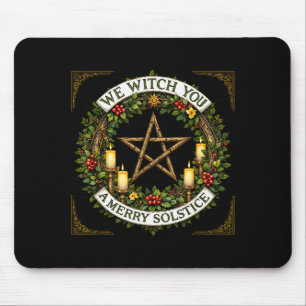Christmas We Witch You Merry Winter Solstice Happy Mouse Mat