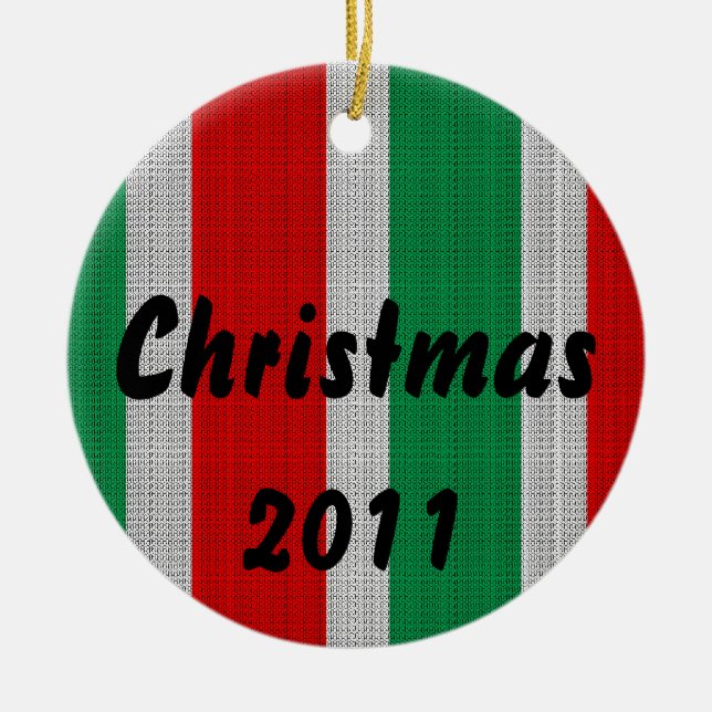 Christmas Weave Ceramic Tree Decoration (Front)
