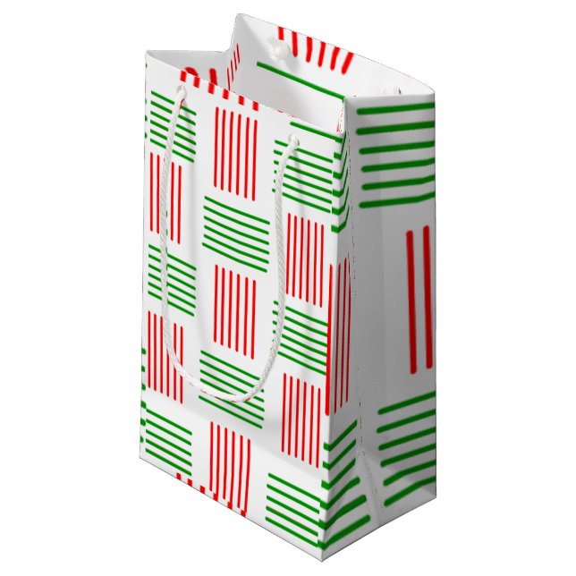 Christmas Weave Small Gift Bag (Front Angled)