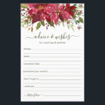 Christmas Wedding Advice and Wishes<br><div class="desc">These simple, floral, handwritten script Advice & Wishes sheets with burgundy watercolor poinsettias, pine and holly at the top are wonderful to have bridal shower, rehearsal dinner or wedding guests fill out for the happy couple. They're absolutely perfect for a winter or Christmas wedding. People will love having the prompts...</div>
