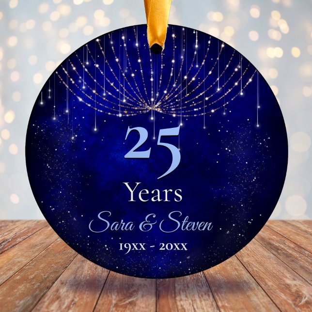 Christmas wedding anniversary blue silver glitter  ceramic tree decoration (Creator Uploaded)