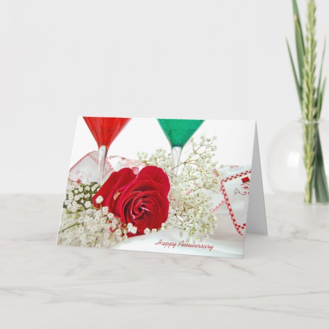 Christmas wedding anniversary for couple holiday card (Front)