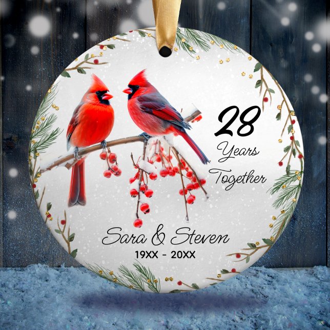 Christmas wedding anniversary red cardinal ceramic tree decoration (Creator Uploaded)