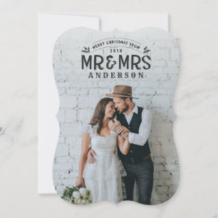 Christmas wedding announcement photo card