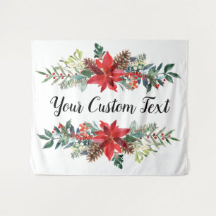 Christmas Wedding Back Drop, Holiday Photo Booth T Tapestry