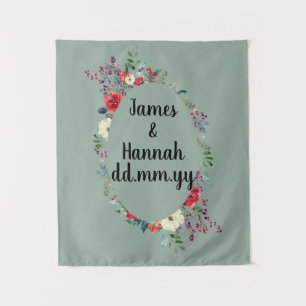 Christmas Wedding Backdrop, December Wedding Decor Tapestry