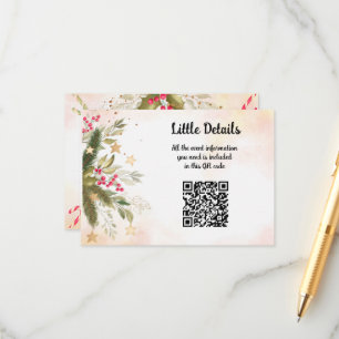 Christmas Wedding  Bridal Shower Wedding Details   Enclosure Card