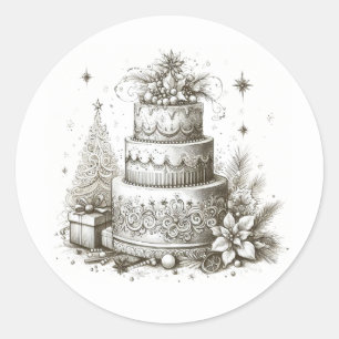 Christmas Wedding Classic Round Sticker