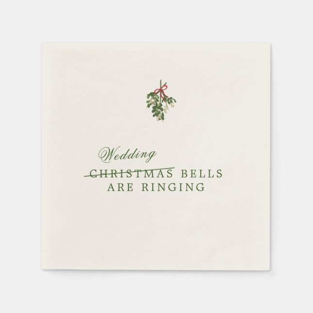 Christmas Wedding Cocktail Napkins (Front)