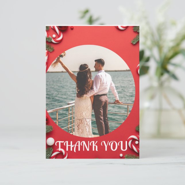 Christmas , wedding custom personalised  thank you card (Standing Front)