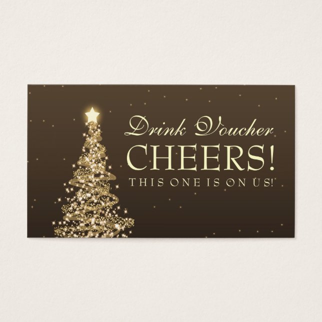 Christmas Wedding Drink Voucher Gold (Front)