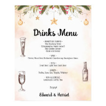 Christmas Wedding Drinks Menu Wedding Sign