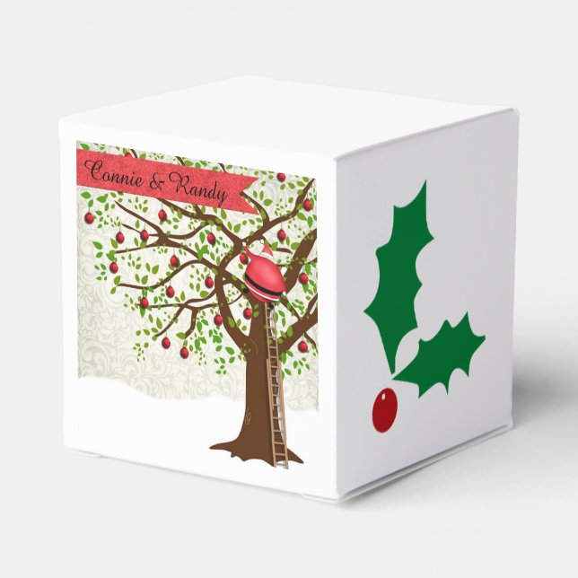 Christmas Wedding Favour Box Bride Groom Santa (Back Side)
