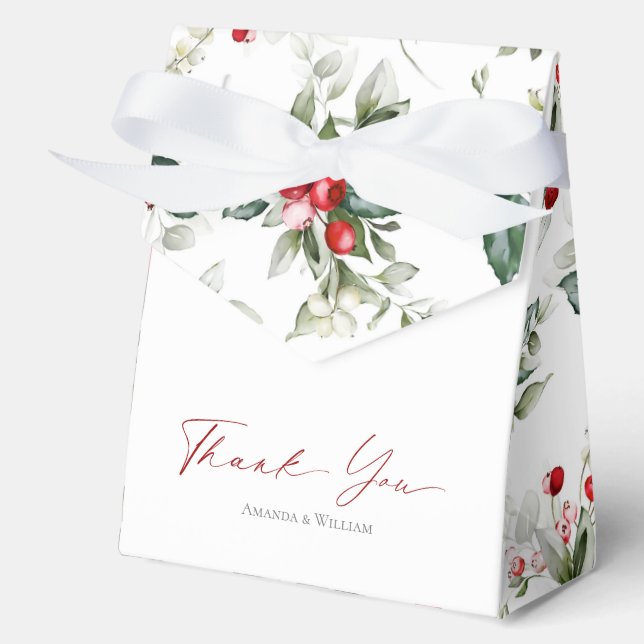 Christmas Wedding Favour Gift Box with Thank You N (Front)