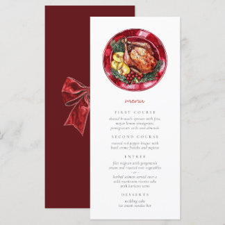Christmas Wedding Festive Food Illustration Menu