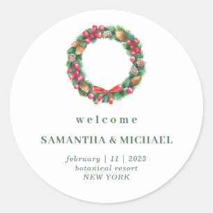 Christmas Wedding Forest Autumn Winter Classic Round Sticker