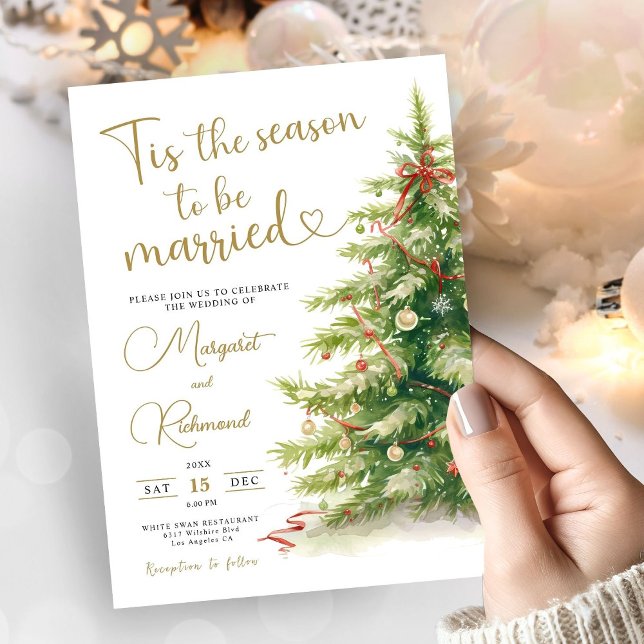 Christmas Wedding Holiday Winter Wedding  Invitation (Creator Uploaded)