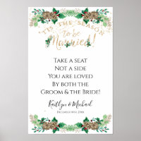 Christmas Wedding Holly Gold Foliage Seat not Side