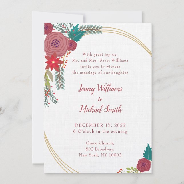 Christmas Wedding Invitation (Front)