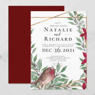 Christmas wedding invitation