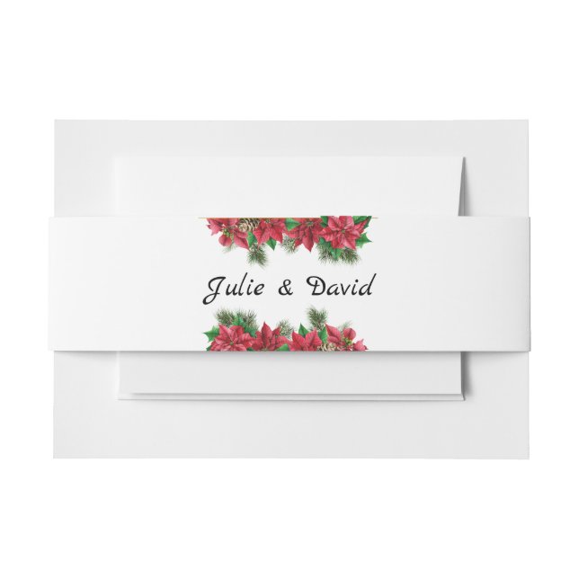 Christmas Wedding Invitation Belly Band (Front Example)