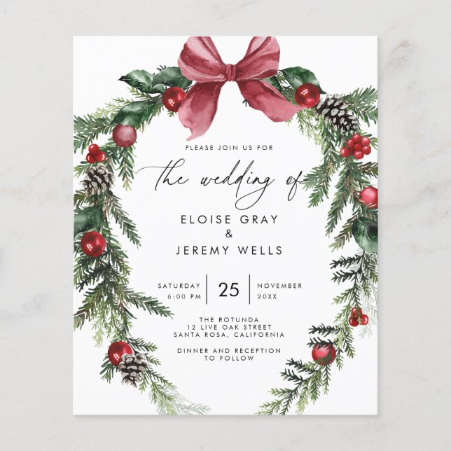 Christmas Wedding Invitation Flyer (Front)