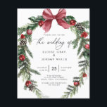 Christmas Wedding Invitation Flyer<br><div class="desc">This modern wedding card has a warm, minimalist design. The front features a lively script text above your first names and date. On the back, we've set the background as transparent, so that the colour of the paper will serve as the base colour. You can choose a colour for the...</div>