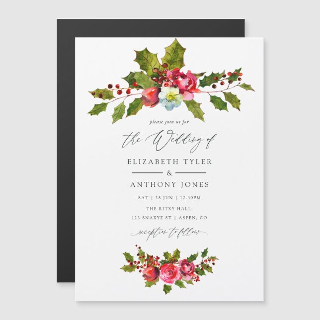 Christmas Wedding Magnetic Invitation (Front/Back)