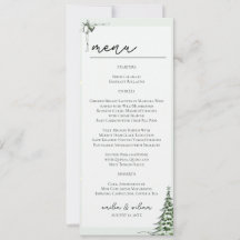 Christmas Wedding Menu Card