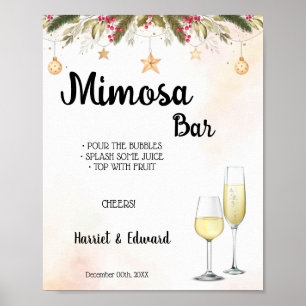 Christmas Wedding Mimosa Bar Bridal Shower  Poster