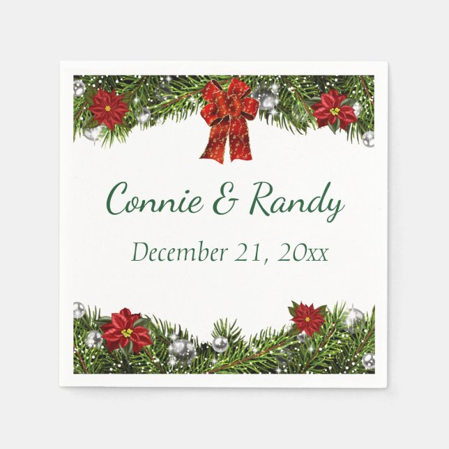 Christmas Wedding Napkins (Front)