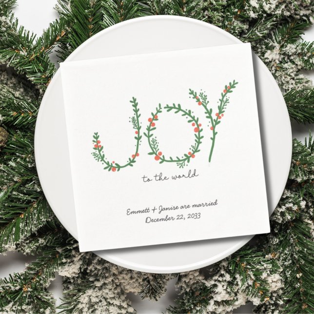 Christmas Wedding Napkins Custom Joy to the World (Christmas Wedding Napkins Custom Joy to the World
)