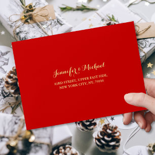 Christmas Wedding Party Event Return Address RSVP Envelope