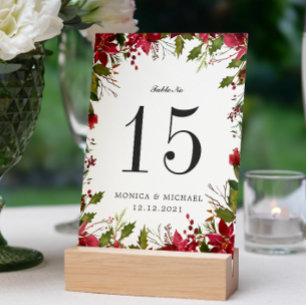 Christmas   WEDDING Personalised Table Number