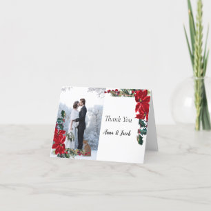 Christmas Wedding Photo Thank You Card