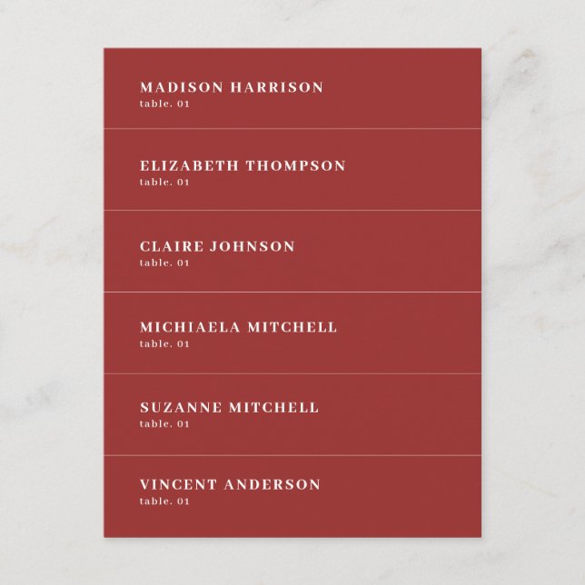 Christmas Wedding Place Name Card DIY (Front)