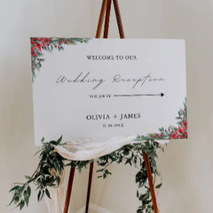 Christmas Wedding Reception Welcome Sign