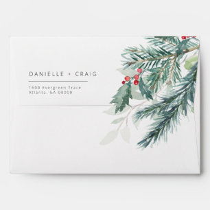 Christmas Wedding Return Address Envelope