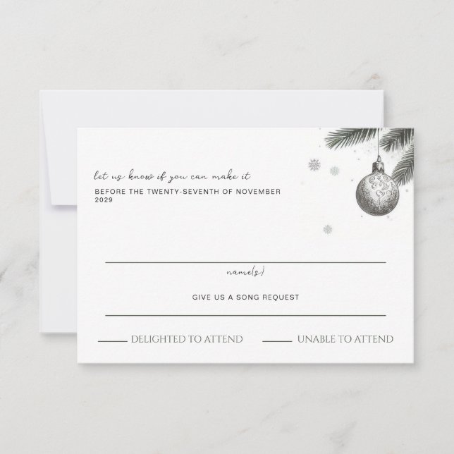Christmas Wedding RSVP Card (Front)