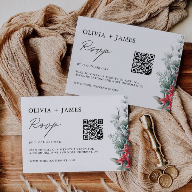 Christmas Wedding RSVP Card Template (Christmas Wedding RSVP Card Template)