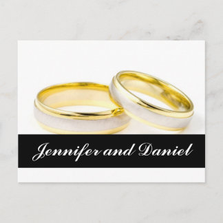 Christmas Wedding Save the Date Gold Rings Card