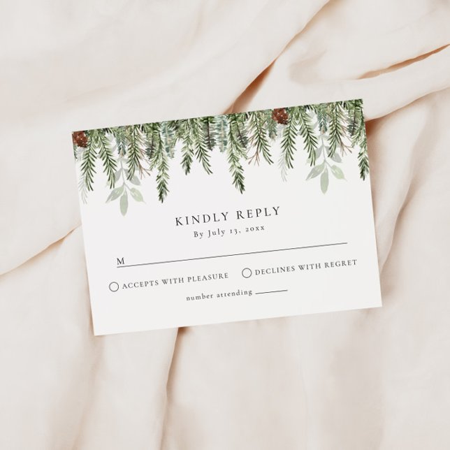 Christmas Wedding Stationery | Holiday Wedding  RSVP Card (Creator Uploaded)
