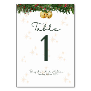 Christmas Wedding Table number