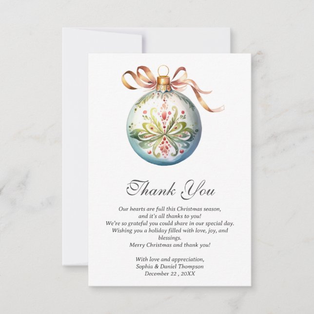 Christmas Wedding Thank You Card (Front)