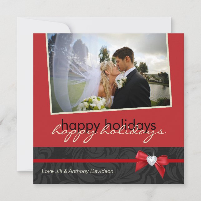 Christmas Wedding Thank You Photo Card (Front)