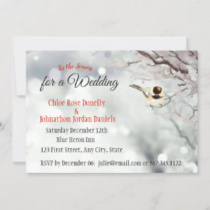 Christmas Wedding Winter Frosty Trees Nature Invitation