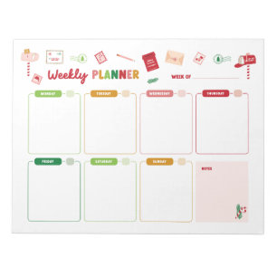 Christmas Weekly Planner Holiday Notepad